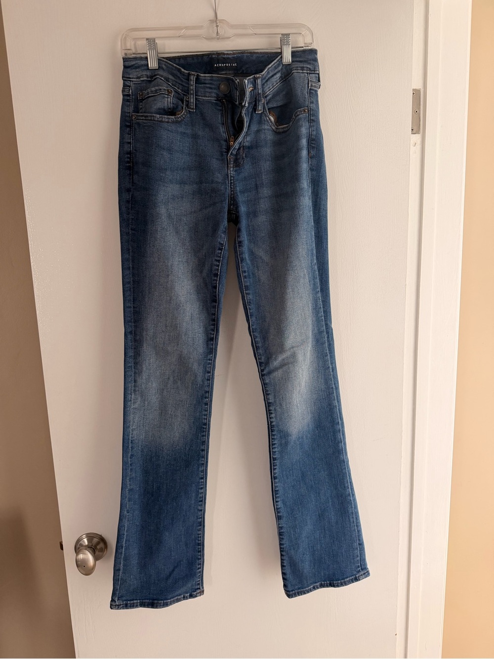 Aeropostale Women's Boot Cut Jeans in Medium Blue Wash